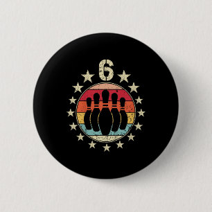 Kids 6th Birthday Bowling 6 Year Old Bowling Birth Cm Round Badge