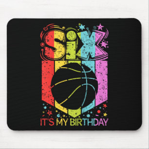 Kids 6th Birthday Boy Girl Six 6 Year Old Sketll B Mouse Pad