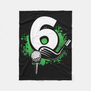 Kids 6th Birthday Boy Golf Player Golf 6 Years Old Fleece Blanket