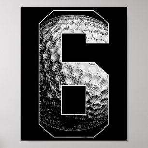 Kids 6th Birthday Boy Golf Player Golf 6 Years Old Poster