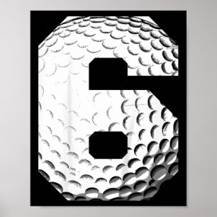 Kids 6th Birthday Boy Golf Player Golf 6 Years Old Poster