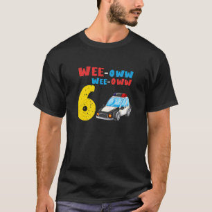 Kids 6th Birthday Boy Police Officer Car T-Shirt