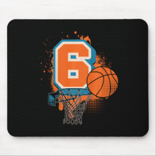 Kids 6th Birthday Boy Sketll Player Sketll 6 Years Mouse Pad