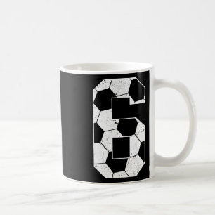 Kids 6th Birthday Boy Soccer Player Footbyll 6 Yea Coffee Mug
