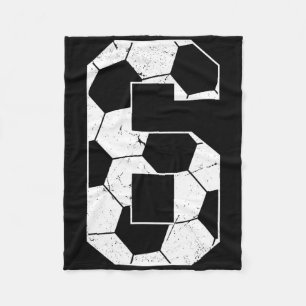Kids 6th Birthday Boy Soccer Player Footbyll 6 Yea Fleece Blanket