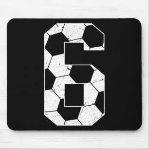 Kids 6th Birthday Boy Soccer Player Footbyll 6 Yea Mouse Pad