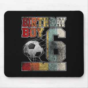 Kids 6th Birthday Boy Soccer Shirt 6 Years Old Foo Mouse Pad