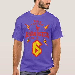 Kids 6th Birthday Boys Rockstar Rock Music 6 Year T-Shirt