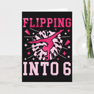 Kids 6th Birthday Cheerleading Girl Six Year Old C Card