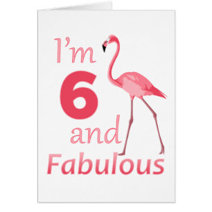 Kids 6th Birthday Cute Pink Flamingo