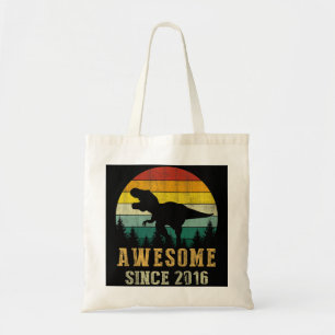 Kids 6th Birthday Dinosaur 6 Year Old Awesome Sinc Tote Bag
