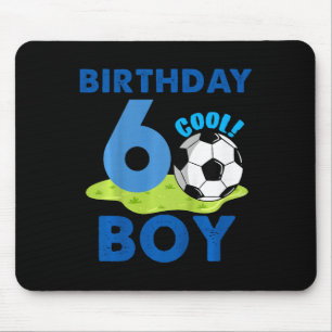 Kids 6th Birthday Gift Idea Boys Soccer 6 Years Mouse Pad