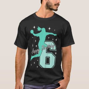 Kids 6th birthday handball playing girl T-Shirt