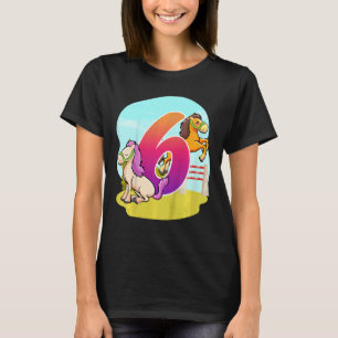 Kids 6th Birthday Horseback Riding Horse themed Si T-Shirt