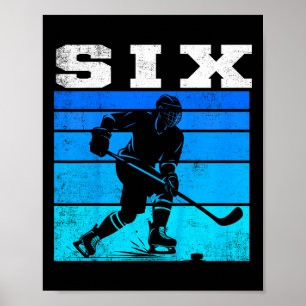 Kids 6th Birthday Ice Hockey Boy And Gil Six Hocke Poster