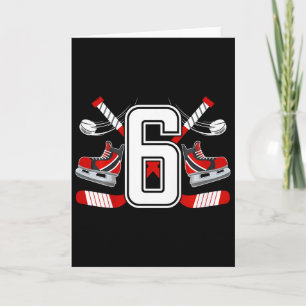 Kids 6th Birthday Ice Hockey Boy Six Year Old Ice  Card