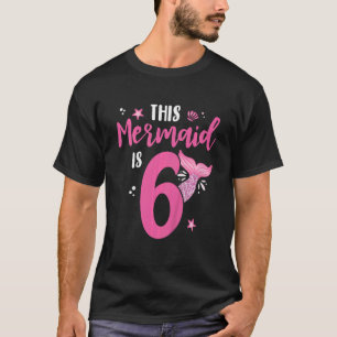 Kids 6th Birthday Mermaid  6 Girls Matching Family T-Shirt