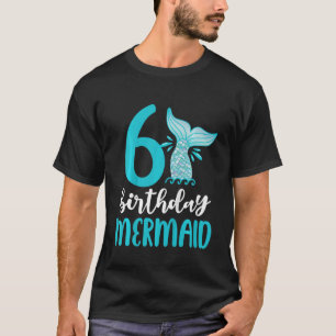 Kids 6th Birthday Mermaid  6 Girls Matching Family T-Shirt