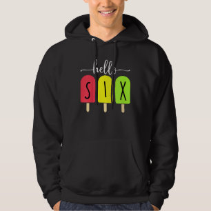 Kids 6th Birthday Outfit Boy Summer Ice Cream  Bor Hoodie