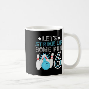 Kids 6th Birthday Party Bowling Boy 6 Year Old Bow Coffee Mug