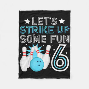 Kids 6th Birthday Party Bowling Boy 6 Year Old Bow Fleece Blanket