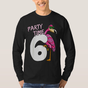 Kids 6th Birthday  Pink Flamingo  For Girls 6 Year T-Shirt