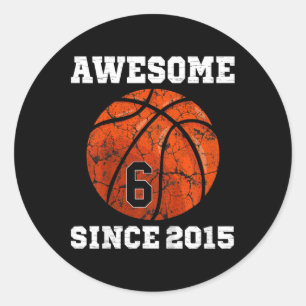 Kids 6th Birthday Sketll Lover Gift 6 Years Old Vi Classic Round Sticker