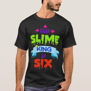 Kids 6th Birthday Slime King Shirt 6 Year Old Boys