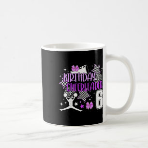 Kids 6th Cheer Birthday Party 6 Year Old Cheerlead Coffee Mug