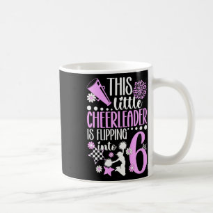 Kids 6th Cheer Birthday Party Six Year Old Cheerle Coffee Mug