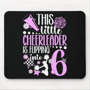 Kids 6th Cheer Birthday Party Six Year Old Cheerle Mouse Pad