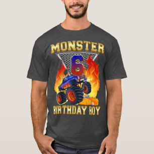 Kids 6th Monster Truck Birthday Boy 6 Year Old Par T-Shirt