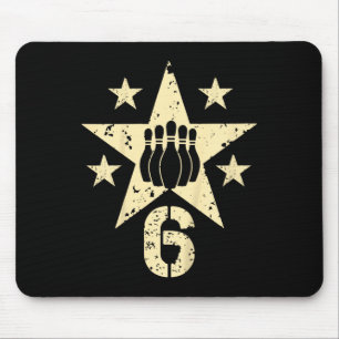Kids 6yr Bowling Birthday 6 Year Old 6th Birthday Mouse Pad