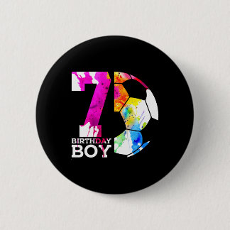 Kids 7 Birthday Boy Soccer 7th Birthday  6 Cm Round Badge