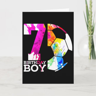Kids 7 Birthday Boy Soccer 7th Birthday  Card