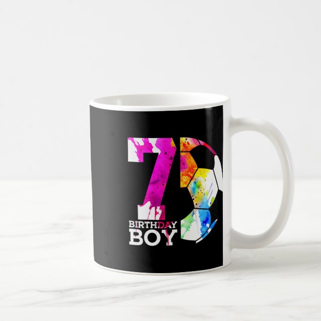 Kids 7 Birthday Boy Soccer 7th Birthday  Coffee Mug (Right)