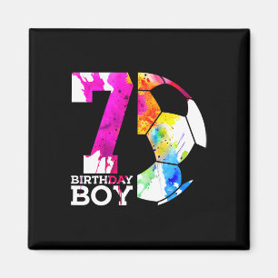 Kids 7 Birthday Boy Soccer 7th Birthday Magnet
