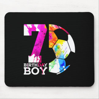Kids 7 Birthday Boy Soccer 7th Birthday  Mouse Pad