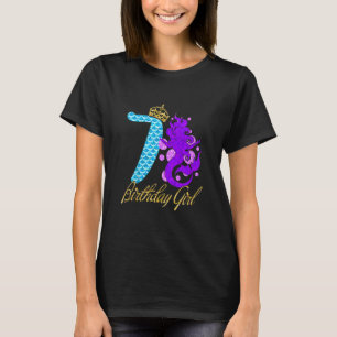 Kids 7 Year Old 7th Birthday Girl Daughter Party T-Shirt