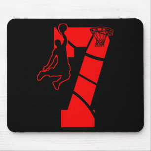 Kids 7 Year Old 7th Bysketbyll Birthday Partytheme Mouse Pad