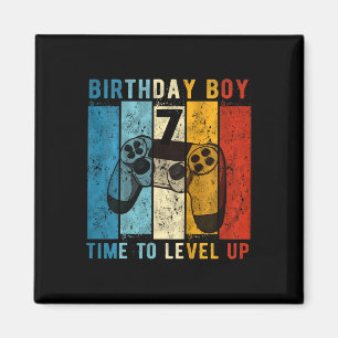 Kids 7 Year Old Birthday Boy 7 Time To Level Up 7t Magnet