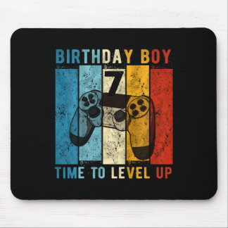 Kids 7 Year Old Birthday Boy 7 Time To Level Up 7t Mouse Pad