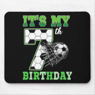 Kids 7 Year Old Birthday It's My 7th Birthday Socc Mouse Pad