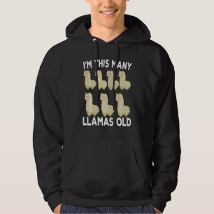 Kids 7 Year Old Birthday Llama 7th Birthday Alpaca Hoodie