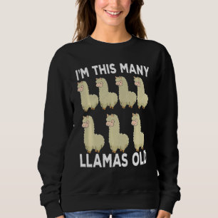 Kids 7 Year Old Birthday Llama 7th Birthday Alpaca Sweatshirt