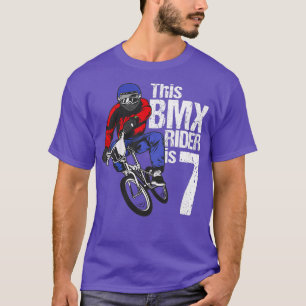 Kids 7 Year Old BMX Birthday Party Boys Dirt Bike  T-Shirt