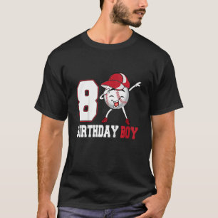 Kids 7 Year Old  Dabbing Baseball 7th Birthday Boy T-Shirt
