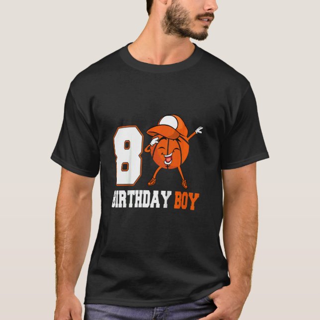 Kids 7 Year Old  Dabbing Basketball 7th Birthday B T-Shirt (Front)
