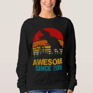 Kids 7 Year Old Dinosaur Awesome Since 2015 7th Bi Sweatshirt