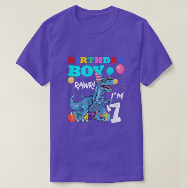 Kids 7 Year Old Gift 7th Birthday Boy 7th Birthday T-Shirt (Design Front)